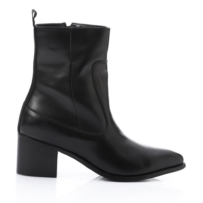 Mr.joe Classic Block Heel Ankle Boots – Black - Image 2